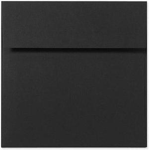 LUX 80 lb 6 1/4" x 6 1/4" Peel & Press Square Envelopes Midnight Black 250/Box LUX-8530-B-250