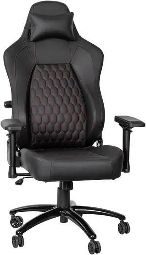 Flash Furniture Falco LeatherSoft Ergonomic High Back Adjustable Gaming Chair Black with Red Stitching (SY088RD)