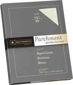 Southworth Company SOUZ980CK Fine Parchment Paper- 65lb- Acid-free-Lignin- Ivory