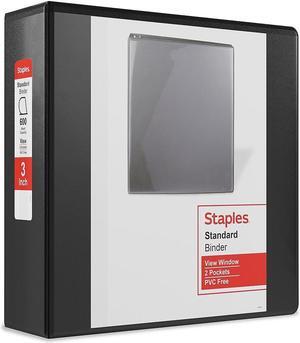 Staples Standard 3" 3-Ring View Binder Black (26449-CC) 82641 Staples Standard 3" 3-Ring View Binder Black (26449-CC) 82641