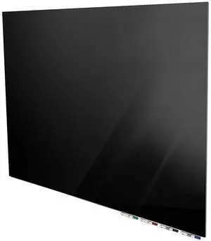 Ghent ARIASM48BK Aria Low-Profile Frameless Magnetic Glassboard - 96" x 48" - Black Surface