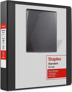 Staples Standard 1 1/2" 3-Ring View Binder Black (26437-CC) 55398/26437