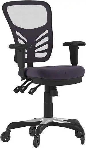 Flash Furniture Nicholas Ergonomic Mesh Swivel Executive Office Chair with Transparent Roller Wheels Dark Gray (HL0001DKGYRLB)