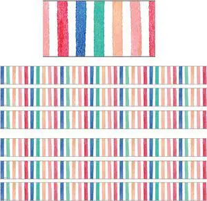 Teacher Created Resources Watercolor Stripes Border Trim 35 Feet Per Pack 6 Packs (TCR8961-6)
