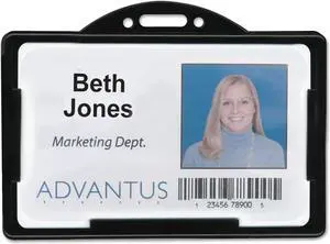 Advantus Horizontal ID Card Holders 3 3/8 x 2 1/8 Black 25 per Pack 75656