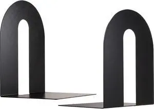 Officemate Heavy Duty Bookends, Nonskid, 8" X 8" X 10", Steel, Black 93142