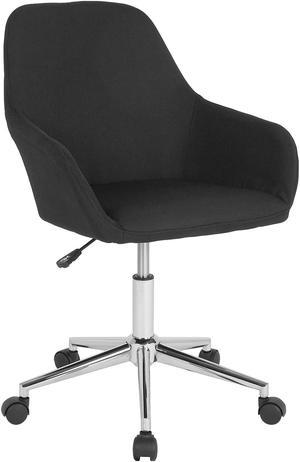 Flash Furniture Cortana Fabric Swivel Mid-Back Home and Office Chair Black (DS8012LBBLKF)