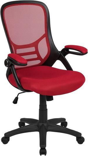 Flash Furniture Porter Ergonomic Mesh Swivel High Back Office Chair Red/Black (HL00161BKRED)