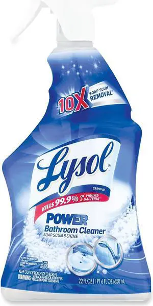 LYSOL Brand Disinfectant Bathroom Cleaners Liquid Atlantic Fresh 22 oz Trigger Spray Bottle 6/Carton 90036CT