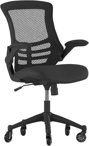 Flash Furniture Kelista Ergonomic Mesh Swivel Mid-Back Task Office Chair Black (BLX5MBKRLB)