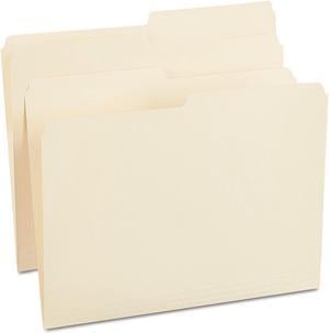 Staples Manila File Folders Letter 2 Tab Assorted Positions 100Box 116855