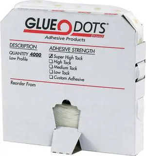 Dot Shot Glue Dots Pro Glue Dots Medium Profile 1/2" Clear 2000/Roll GD105
