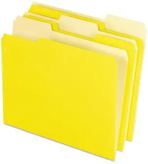 Pendaflex Colored File Folders 1/3 Cut Top Tab Letter Yellow Light Yellow 100/Box 15213YEL