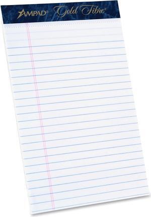 Ampad Gold Fibre Notepads 5" x 8" College Ruled White 50 Sheets/Pad 12 Pads/Pack (20054)