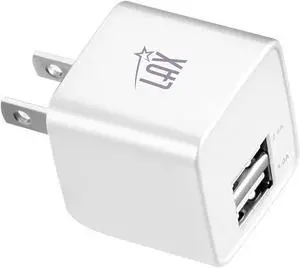 LAX Gadgets LAX Dual USB Port Wall Charger 2.4A for Smartphones White (LAX2PORTWALLWHT)