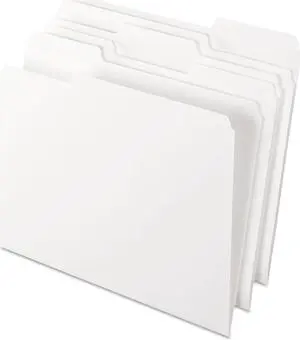 Pendaflex 1521/3WHI Two-Tone File Folders- 1/3 Cut- Top Tab- Letter- White- 100/Box