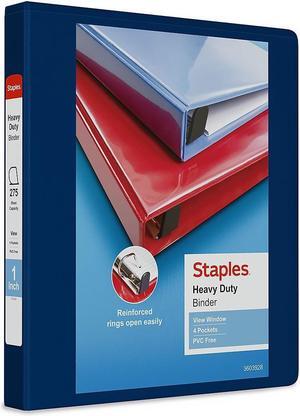 Staples Heavy Duty 1" 3-Ring View Binder Blue (24665) 82700 Staples Heavy Duty 1" 3-Ring View Binder Blue (24665) 82700