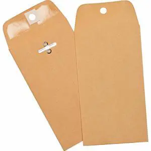 Business Source Hvy-duty Clasp Envelopes 3-3/8"x6" 100/BX Brown Kraft 36669