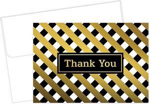 Masterpiece Studios Great Papers Lattice with Gold Foil Thank You Note Card 4875H x 335W folded 50 count 2017057