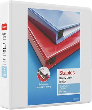 Staples Heavy-Duty 2" 3-Ring View Binder White (24688-US/19899) 82671 Staples Heavy-Duty 2" 3-Ring View Binder White (24688-US/19899) 82671