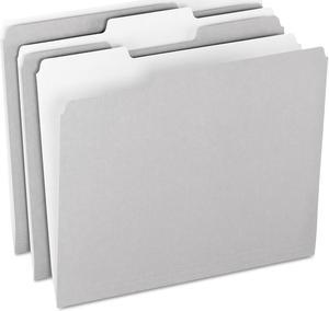 Pendaflex 1521/3GRA Two-Tone File Folders- 1/3 Cut- Top Tab- Letter- Gray/Light Gray- 100/Box