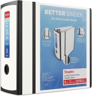 Staples Heavy Duty 5" Better Binder White (27926) 1618002