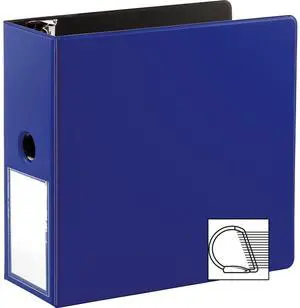 Business Source Slanted D-Ring Binder w/LH 5" Navy 33123