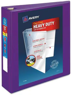 Avery Heavy-Duty View Binder w/Locking EZD Rings 2" Cap Purple 79777