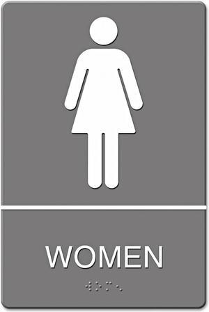 Headline Sign ADA Sign Women Restroom Symbol w/Tactile Graphic Molded Plastic 6