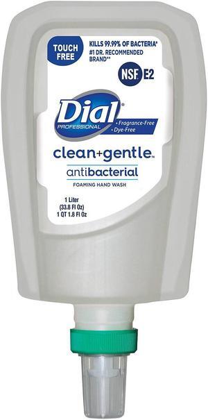 Dial Clean+Gentle Antibacterial Foaming Hand Wash Refill for FIT Touch Free Dispenser Fragrance Free 1 L 3/CT (DIA32106CT)