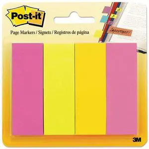 Post-it Page Flag Markers Assorted Brights 50 Strips/Pad 4 Pads/Pack