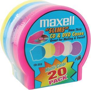 Maxell Jewel CD/DVD Case Assorted 20/Pack MXLCD355