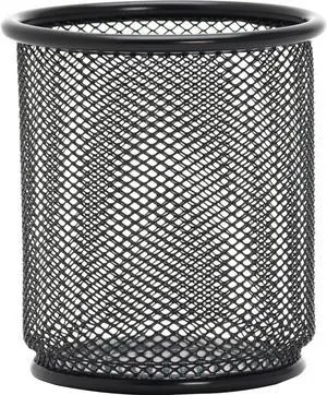 Lorell Steel Pencil Cup 3-1/2"x3-7/8" Black Mesh 84149