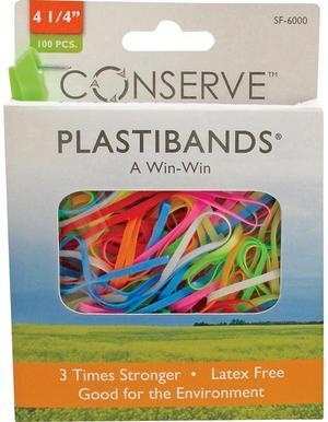 Baumgartens PlastiBands, Size 4-1/4", 100/BX, Assorted Colors SF6000
