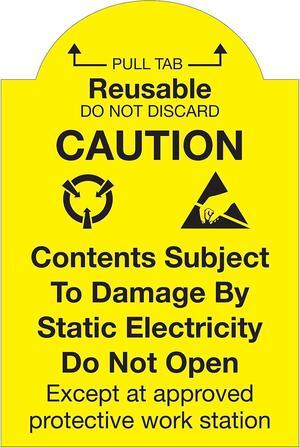 Tape Logic Labels "Pull Tab Reusable - Do Not Discard" 2" x 3" Yellow/Black DL1386