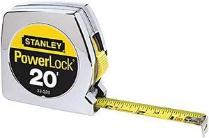 Stanley Tools Powerlock Tape Rule 3/4" x 16ft Plastic Case Chrome 1/32" Graduation 33116
