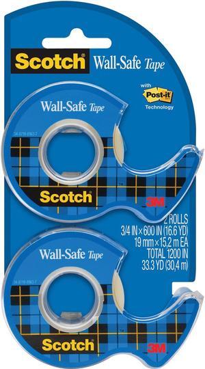 3M Tape Roll w/Dispenser Wall-safe 3/4" x 800" 2 RLS/PK CL 183DM2
