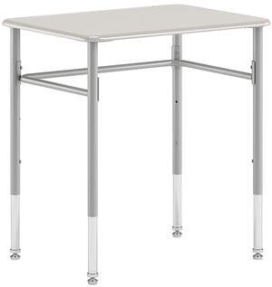 Safco 1222DE AlphaBetter 2.0 Height-Adjustable Student Desk with Pendulum Bar and Book Box - 27.75 x 19.75 x 22 to 30 - Dry Erase