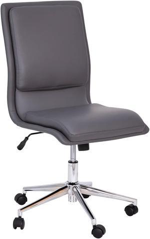 Flash Furniture Madigan Armless LeatherSoft Swivel Mid-Back Task Office Chair Gray (GO21111GY)