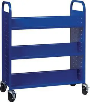 Lorell Book Cart Double-sided 6 Shelves 38"Wx18"Dx46-1/4"H BE 99932