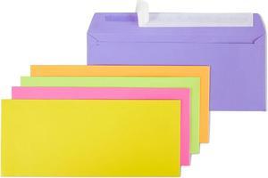 MyOfficeInnovations EasyClose Neon Color Envelopes 10 Assorted 4 18H x 9 12W 50PK 122725