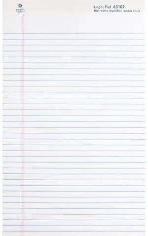 Business Source Legal Pads Legal Ruled 50 Sht 8-1/2"x14" 12Pack WE 63109