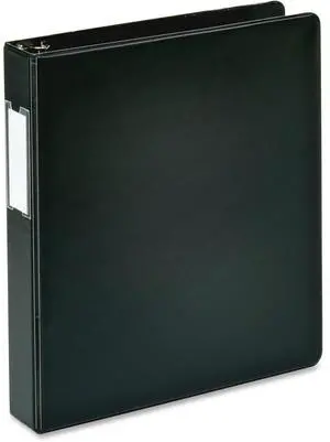 Business Source Slanted D-Ring Binder w/LBL HLD 1-1/2" Black 33125