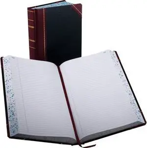 Boorum & Pease Record/Account Book Record Rule Black/Red 500 Pages 14 1/8 x 8 5/8 9500R