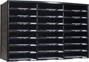Storex Literature Sorter 24 Comp 14-1/10"Wx31-2/5"Lx20-1/2"H BK 61435U01C Storex Literature Sorter 24 Comp 14-1/10"Wx31-2/5"Lx20-1/2"H BK 61435U01C