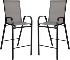 FLASH FURNITURE 4-CH-31320-24-YL-GG Yellow Backless Metal Stool,24"