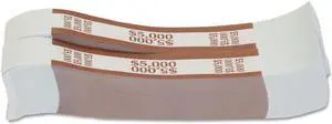 Coin-Tainer Currency Straps Brown $5 000 in $50 Bills 1000 Bands/Pack 405000