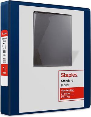 Staples Standard 1 1/2" 3-Ring View Binder Blue (26439-CC) 82652 Staples Standard 1 1/2" 3-Ring View Binder Blue (26439-CC) 82652