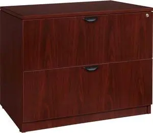 Lorell Lateral File 2 Drawers 34-1/2"Wx22"Dx29"H Mahogany PL2236MY