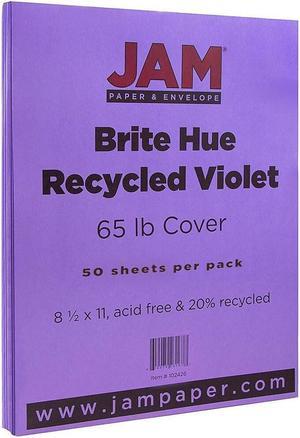 JAM Paper Colored 65lb Cardstock 8.5 x 11 Coverstock Violet Purple Recycled